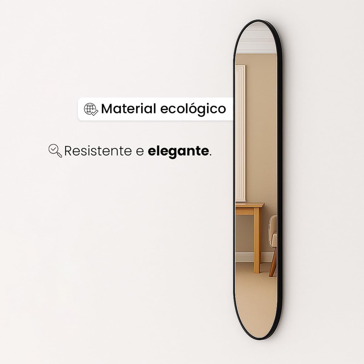 Espelho Cápsula Premium 160x55 cm – Sofisticação e Amplitude Visual