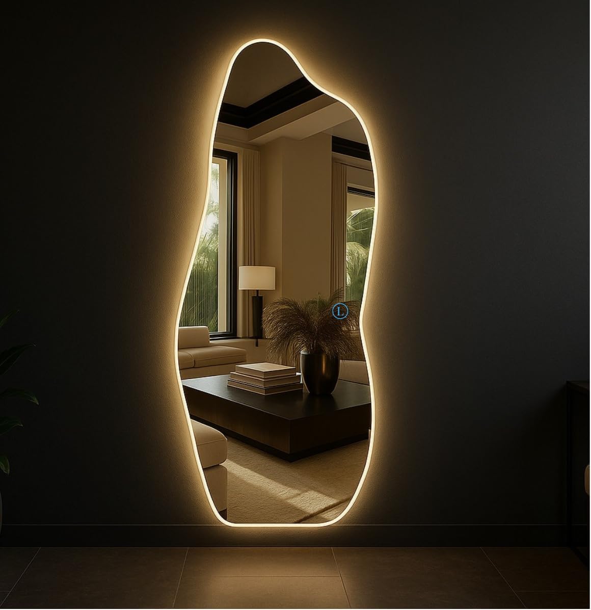 Espelho Orgânico Magnus LED Touch 90x40 – Espelho Moderno para Banheiro, Quarto e Sala