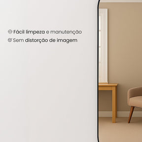 Espelho Cápsula Premium 160x55 cm – Sofisticação e Amplitude Visual