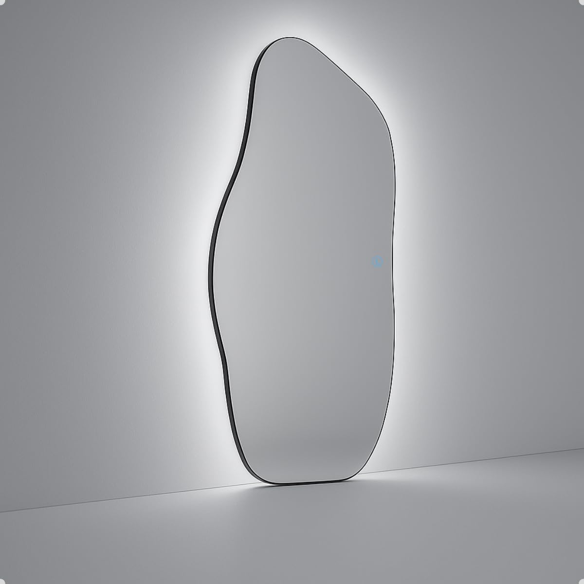 Espelho Orgânico Magnus 90x40 cm com LED Touch – 3 Cores de Iluminação