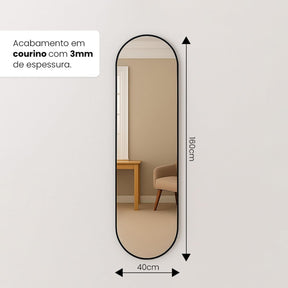 Espelho Cápsula Premium 160x55 cm – Sofisticação e Amplitude Visual