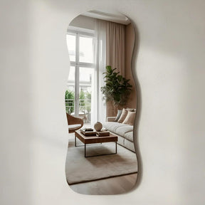 Espelho Orgânico Aura 90x40 cm – Design Moderno com Suporte