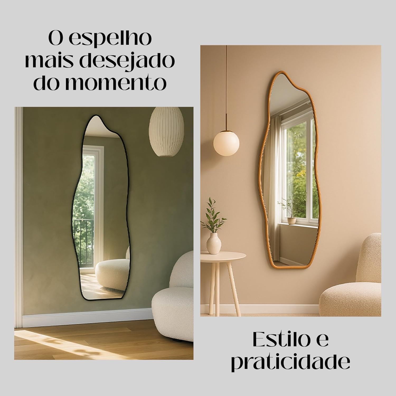 Espelho de Corpo Inteiro Orgânico 110x34 cm