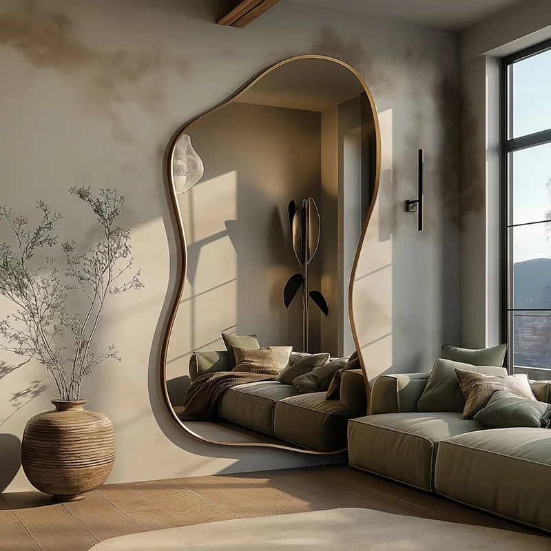Espelho Corpo Inteiro Irregular – Design Artístico Moderno