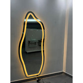 Espelho Orgânico Flame E06 150x60cm 170x70cm Com LED Jateado Branco Quente 3000k