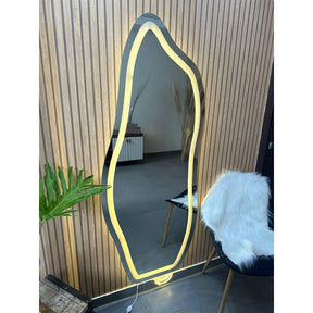 Espelho Orgânico Flame E06 150x60cm 170x70cm Com LED Jateado Branco Quente 3000k