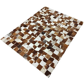 Tapete de Couro Malhado Marrom Castanho 1,50 x 2,00 m Sem Bordas