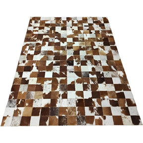 Tapete de Couro Malhado Marrom Castanho 1,50 x 2,00 m Sem Bordas