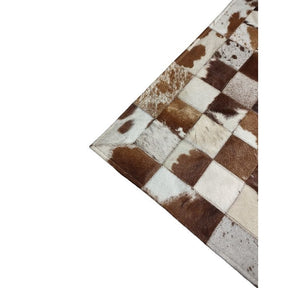 Tapete de Couro Natural Malhado 1,50x2,00 m – Acabamento com Bordas