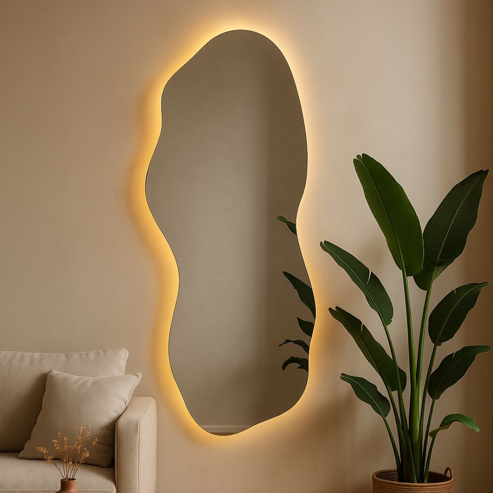 Espelho Orgânico Corpo Inteiro com LED – Design Moderno e Sofisticado