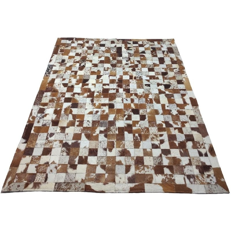 Tapete de Couro Natural Malhado 1,50x2,00 m – Acabamento com Bordas