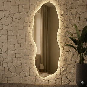 Espelho Orgânico Corpo Inteiro com LED – Design Moderno e Sofisticado