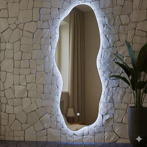 Espelho Orgânico Corpo Inteiro com LED – Design Moderno e Sofisticado