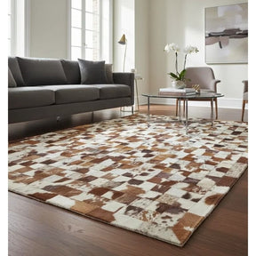 Tapete de Couro Natural Malhado 1,50x2,00 m – Acabamento com Bordas